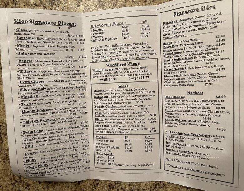 Slice Italian Beef & Pizza - Princeton, WV menu_pic
