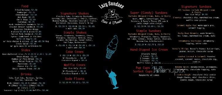 Lazy Sundaes - Georgetown, IN menu_pic