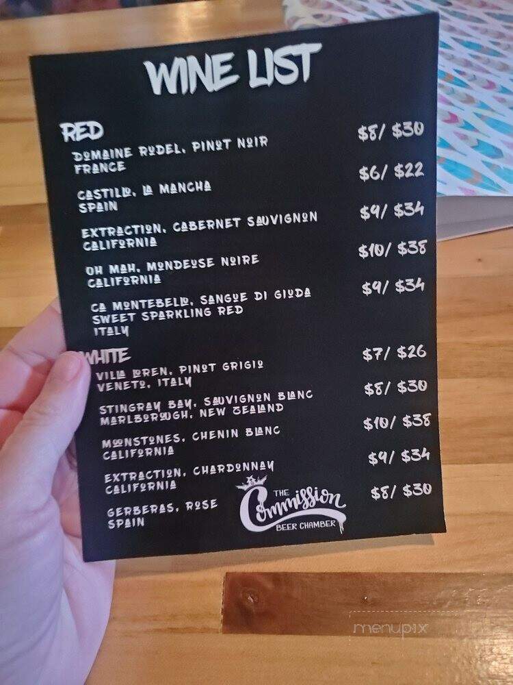 The Commission Beer Chamber - Orlando, FL menu_pic