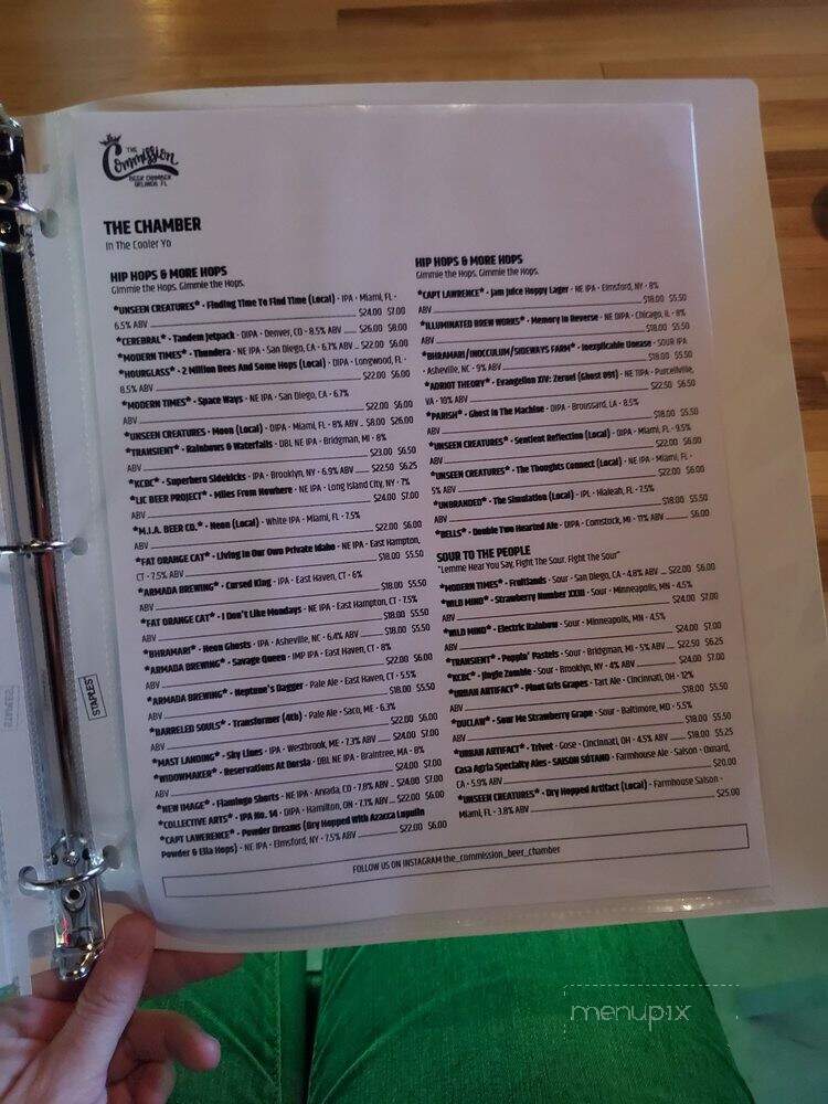 The Commission Beer Chamber - Orlando, FL menu_pic