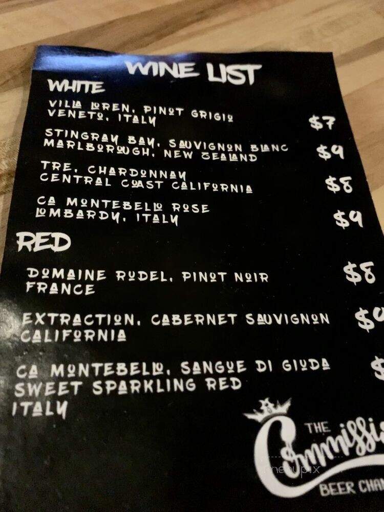 The Commission Beer Chamber - Orlando, FL menu_pic