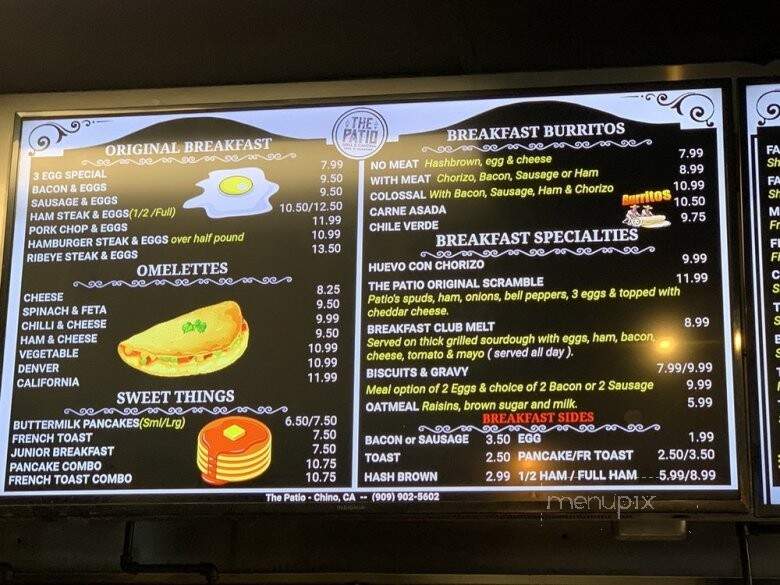 The Patio Grill & Cantina - Chino, CA menu_pic
