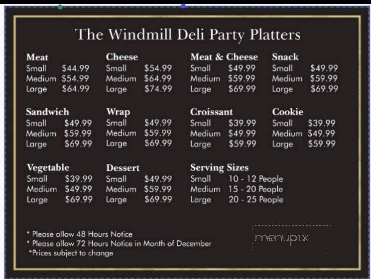 The Windmill Deli - Abbotsford, BC menu_pic