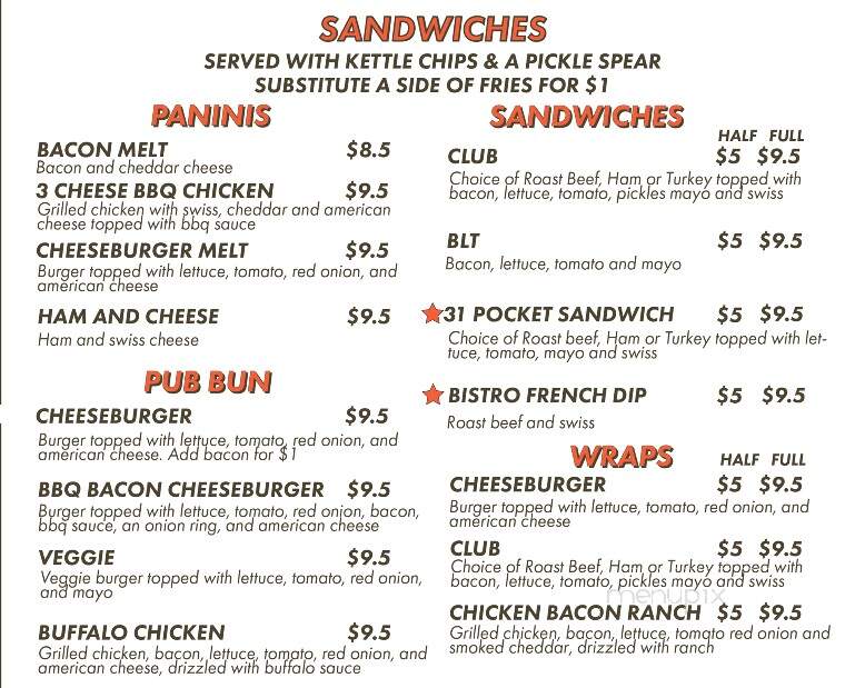 31 Bistro - Wooster, OH menu_pic