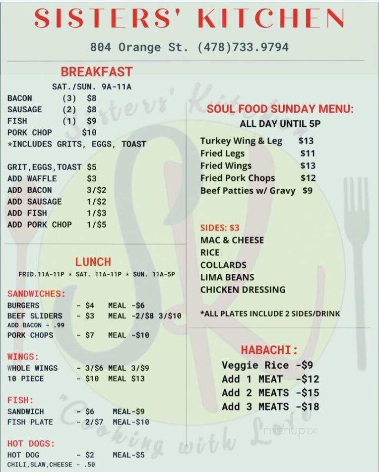 Sister's Kitchen - Fort Valley, GA menu_pic