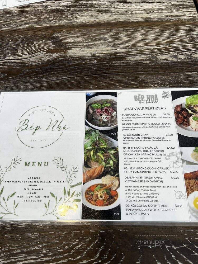 Bep Nha - Dallas, TX menu_pic