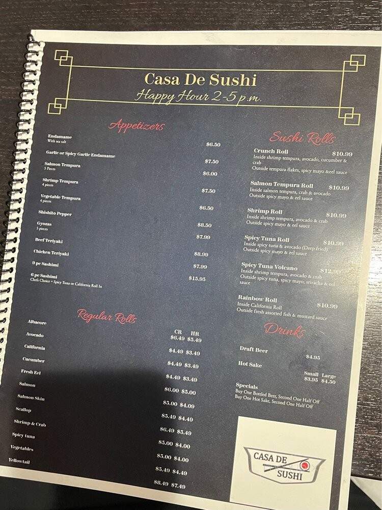 Casa De Sushi - Newhall, CA menu_pic