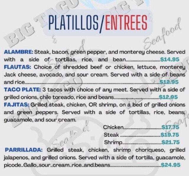 Big Taco and Seafood - McKinney, TX menu_pic