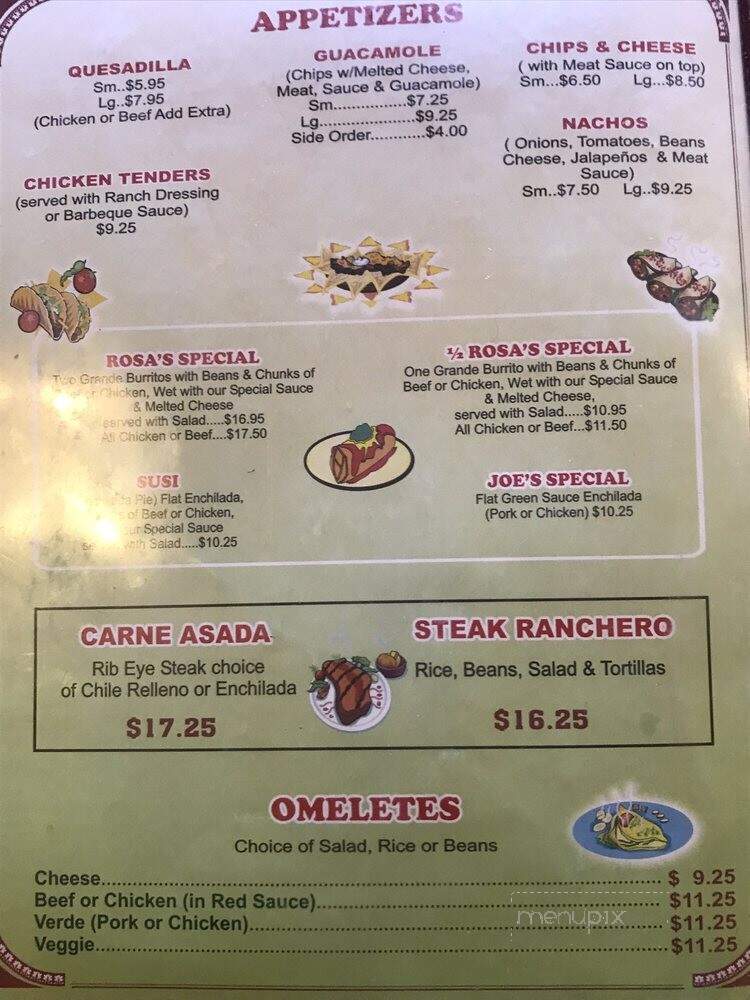 Rosa's La Cabana - Torrance, CA menu_pic