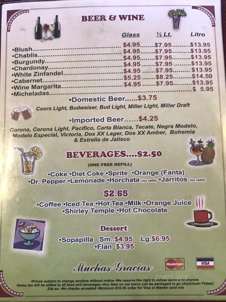 Rosa's La Cabana - Torrance, CA menu_pic