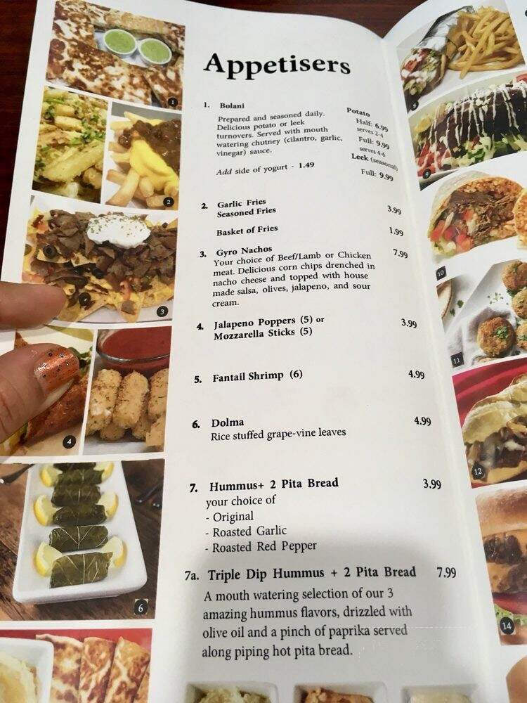 Ariana Gyros & Kabobs - Carmichael, CA menu_pic