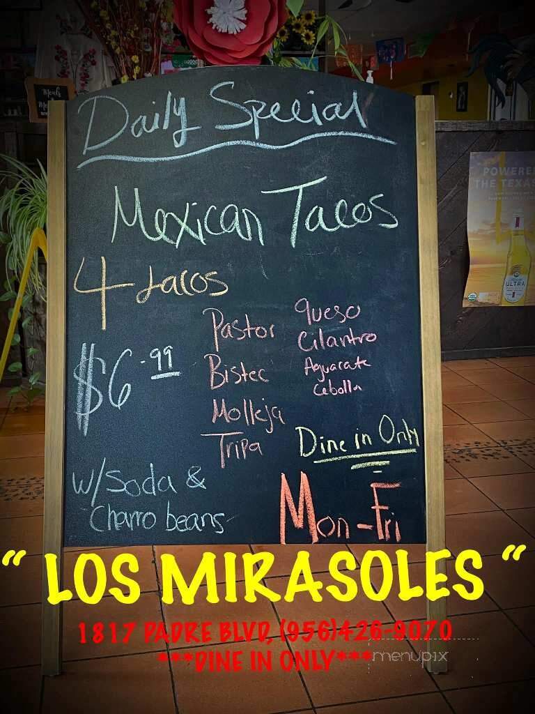 Los Mirasoles - South Padre Island, TX menu_pic