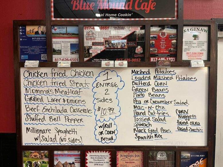 Blue Mound Cafe - Saginaw, TX menu_pic