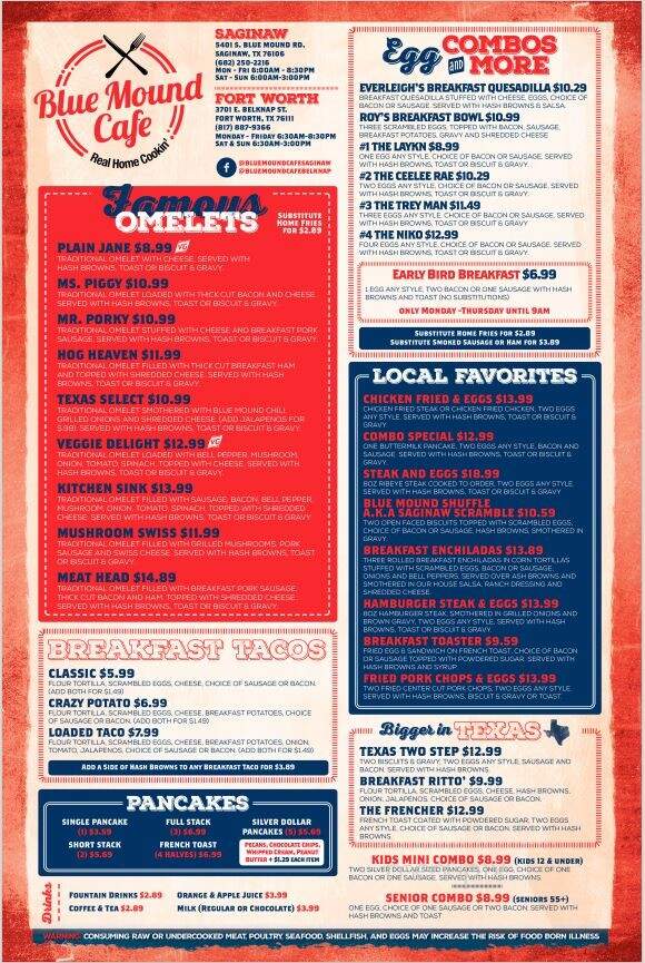 Blue Mound Cafe - Saginaw, TX menu_pic
