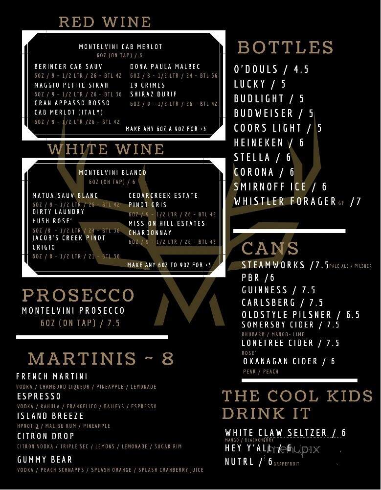 The Rack Bistro - Victoria, BC menu_pic