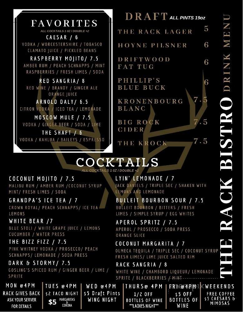 The Rack Bistro - Victoria, BC menu_pic