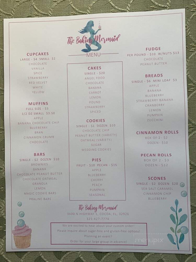 The Baking Mermaid - Cocoa, FL menu_pic