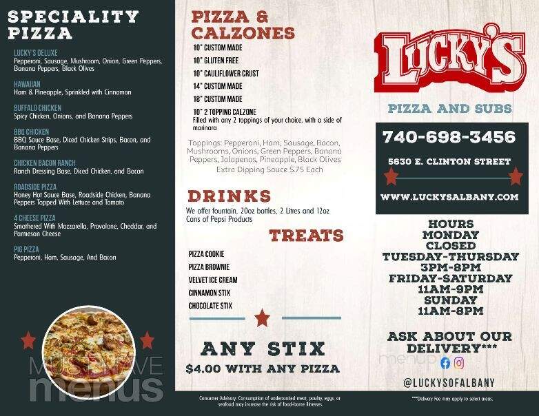 Luckys Pizza & Subs - Albany, OH menu_pic