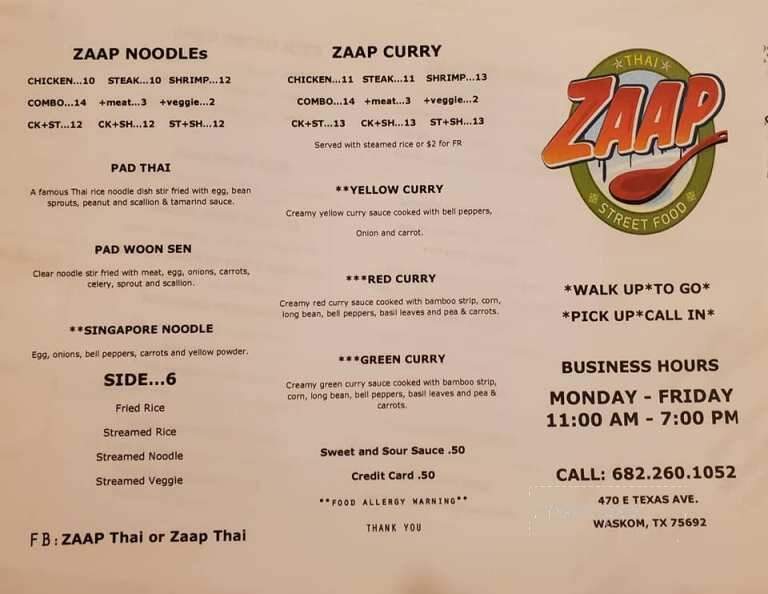 Zaap Thai - Waskom, TX