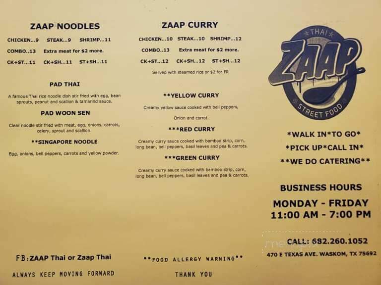 Zaap Thai - Waskom, TX