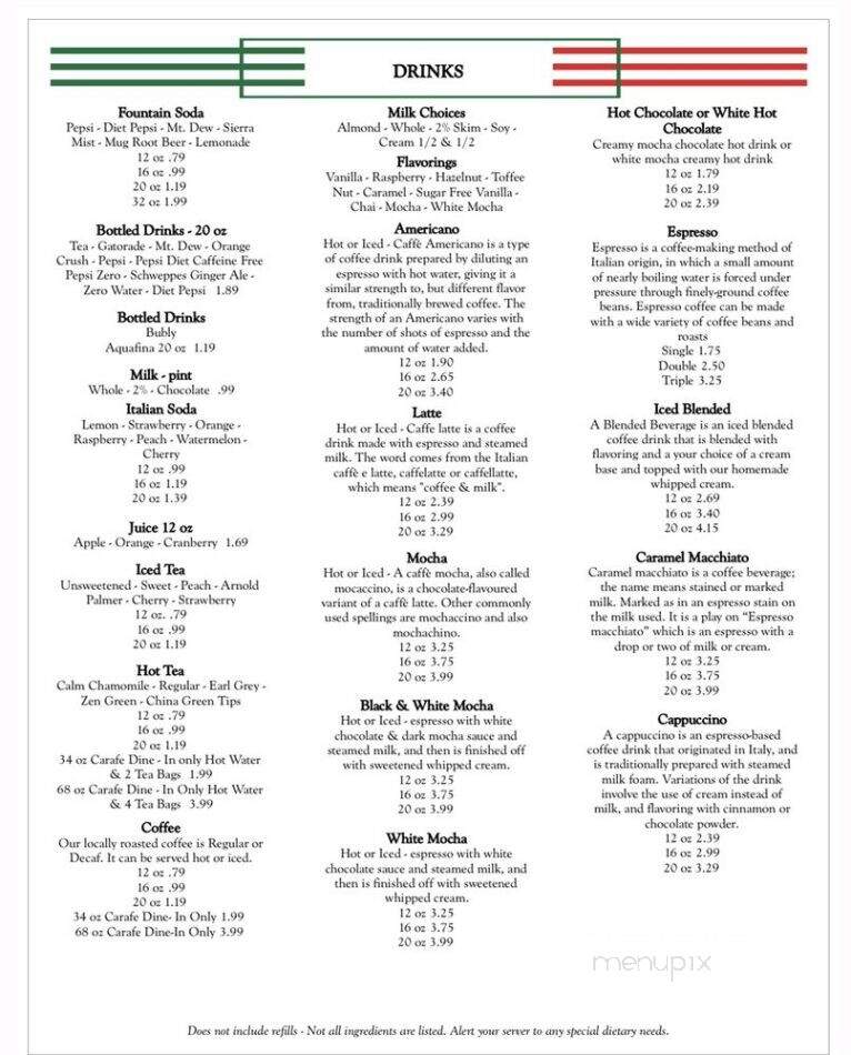 Zia Maria's Bakery & Cafe - Connellsville, PA menu_pic