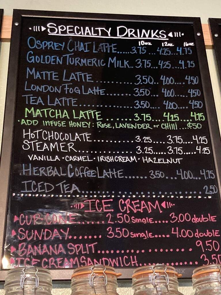 Osprey Cafe - Willow Creek, CA menu_pic