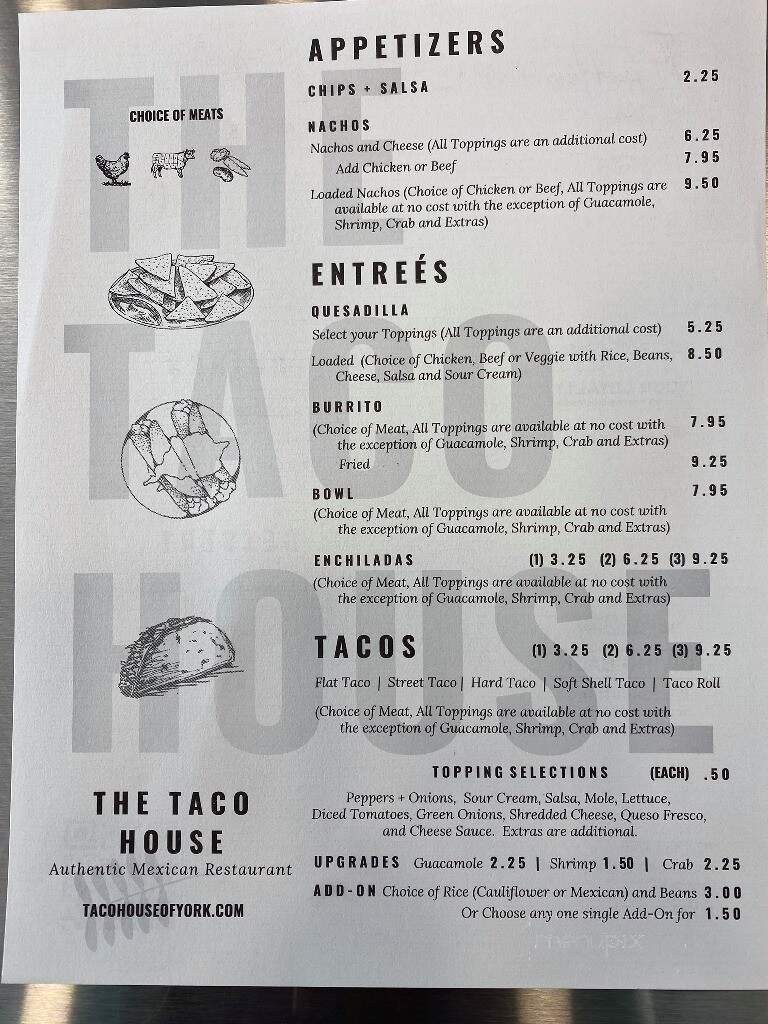 Taco House - York, PA menu_pic
