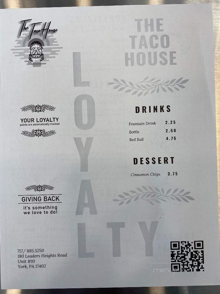 Taco House - York, PA menu_pic