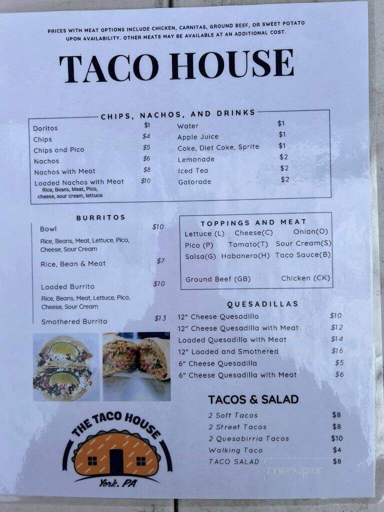 Taco House - York, PA menu_pic
