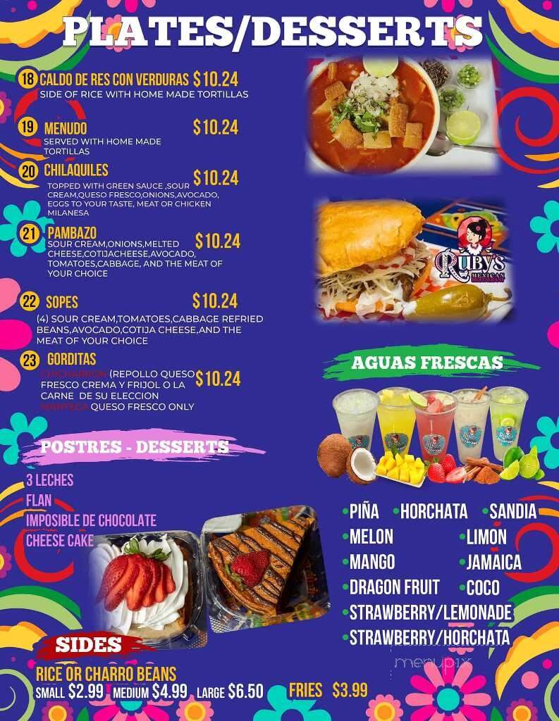 Ruby's Mexican Restaurant - Tyler, TX menu_pic