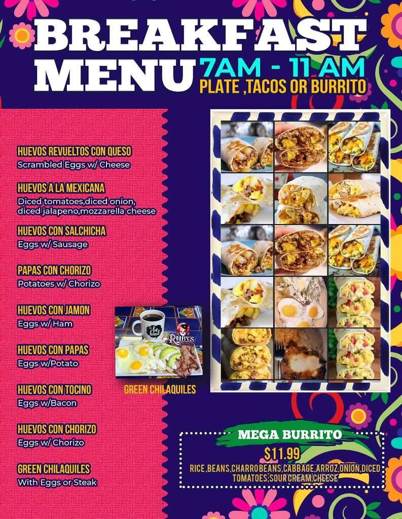 Ruby's Mexican Restaurant - Tyler, TX menu_pic