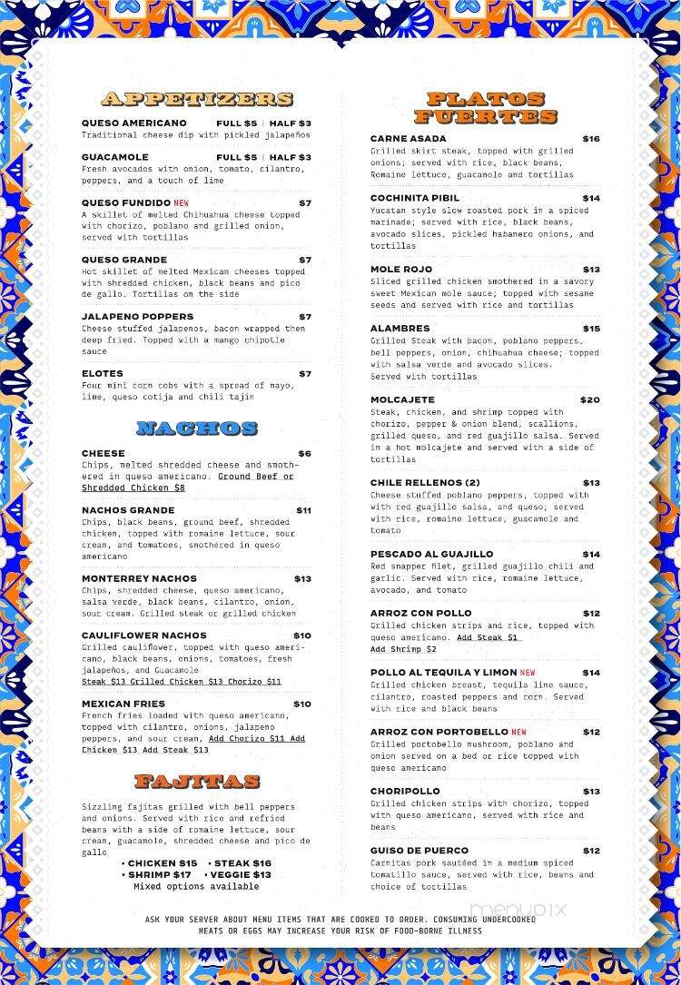 Pure Mex Mexican Cuisine - Richland, MI menu_pic