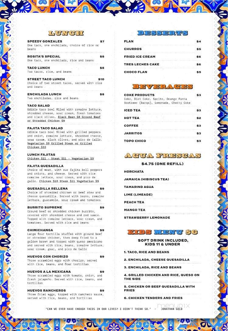 Pure Mex Mexican Cuisine - Richland, MI menu_pic
