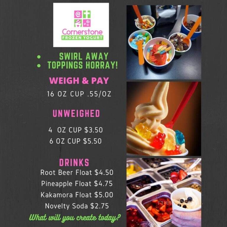 Cornerstone Frozen Yogurt - Crossville, TN menu_pic