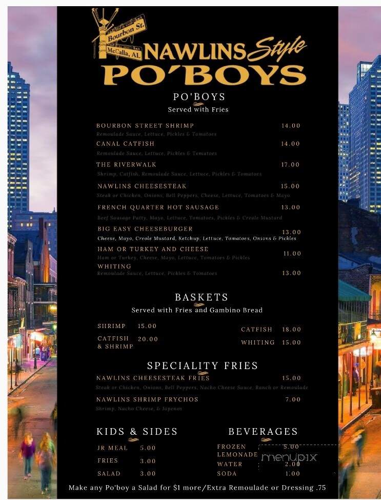 Nawlins Style Po'Boys - McCalla, AL menu_pic