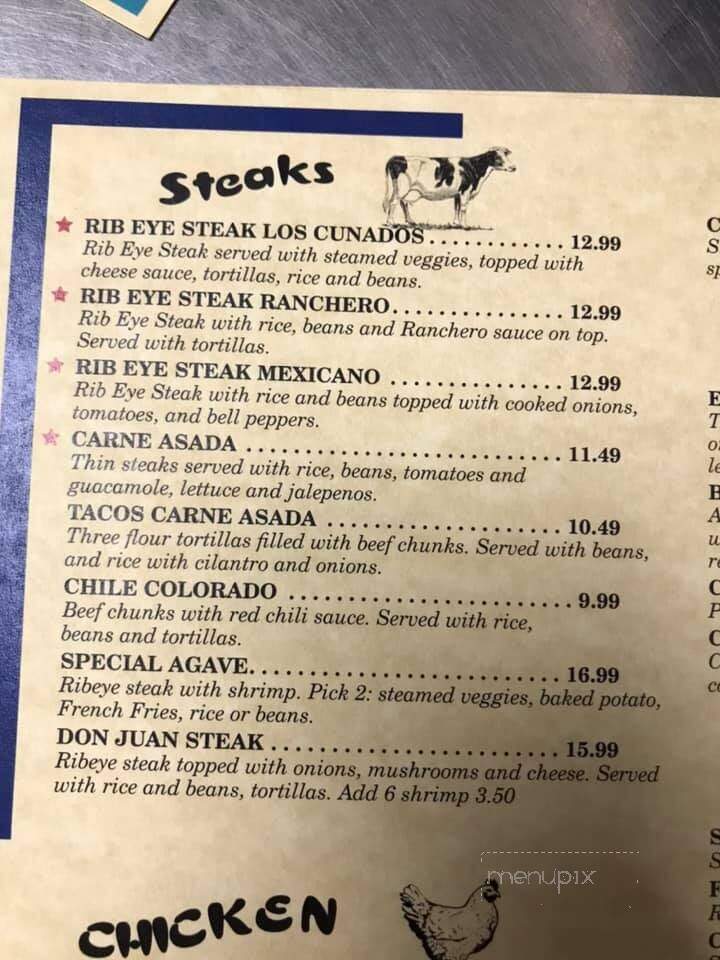El Agave - Davis, OK menu_pic