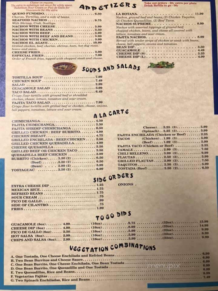 El Agave - Davis, OK menu_pic