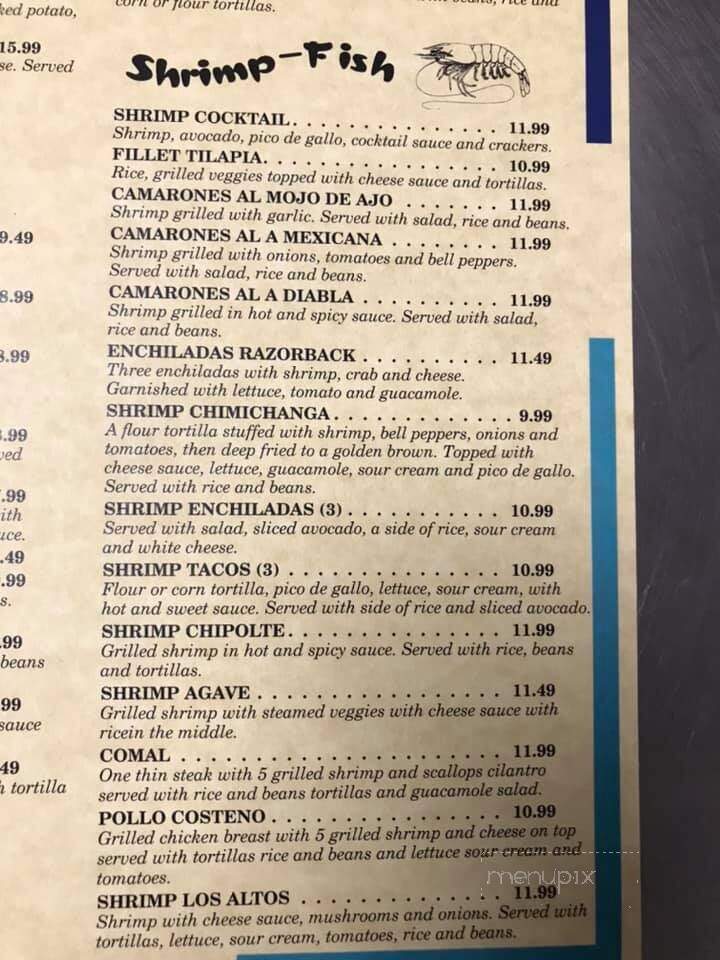 El Agave - Davis, OK menu_pic