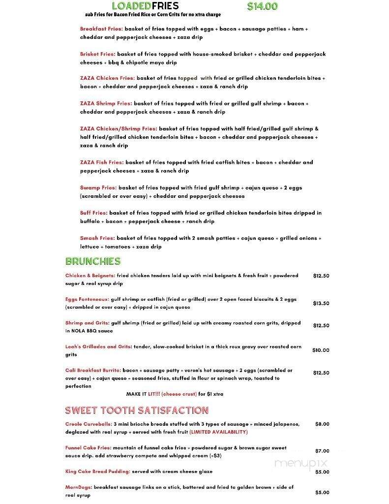 Shakebacks - Lafayette, LA menu_pic