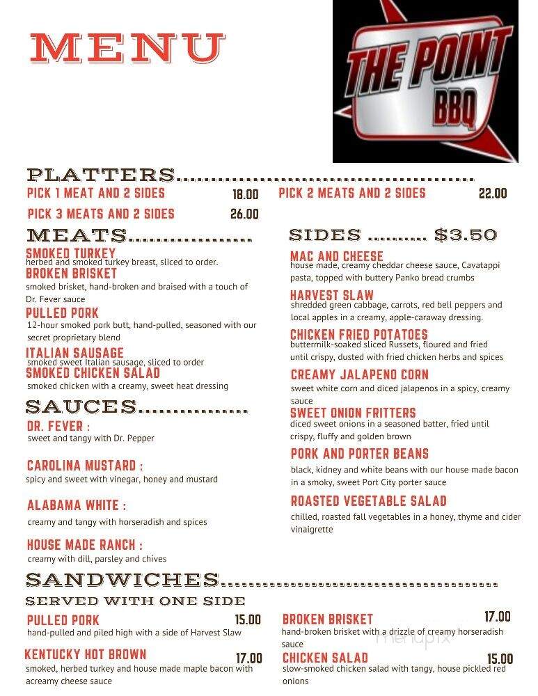 The Point BBQ - Poquoson, VA menu_pic