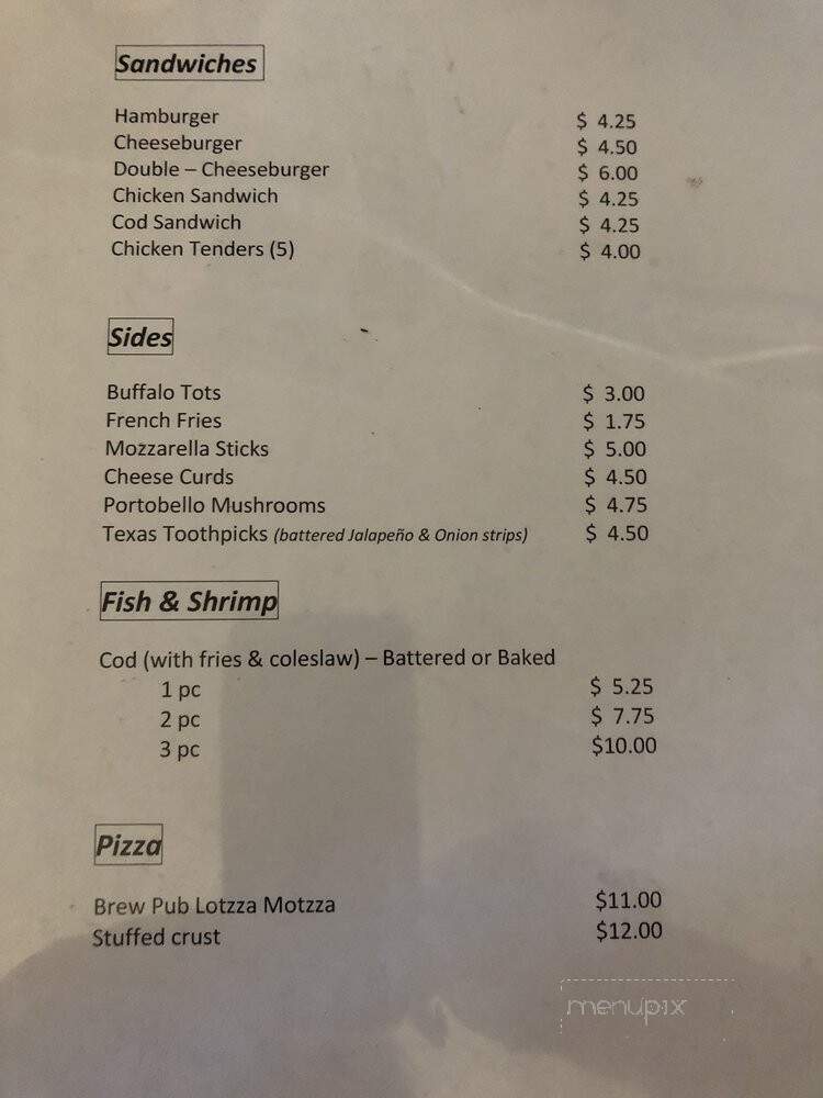 Squeaky Wheel Saloon - Hollandale, WI menu_pic