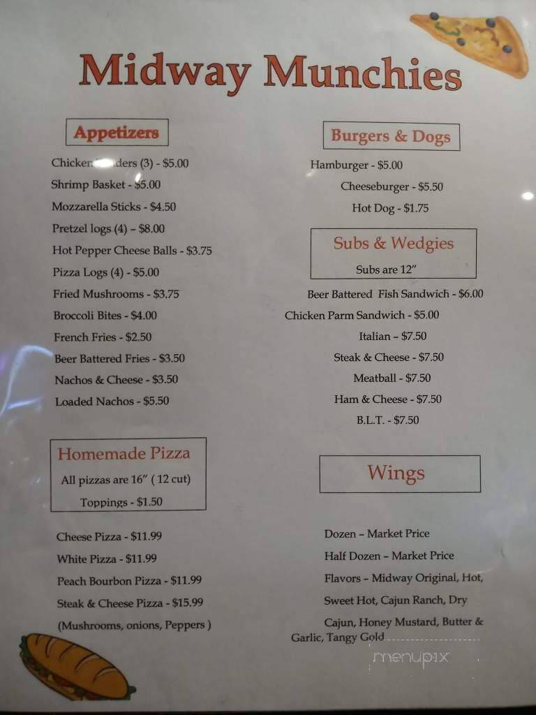 Midway Inn - Punxsutawney, PA menu_pic