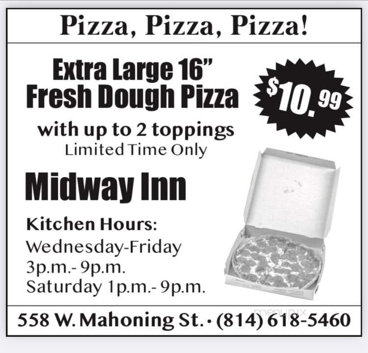 Midway Inn - Punxsutawney, PA menu_pic