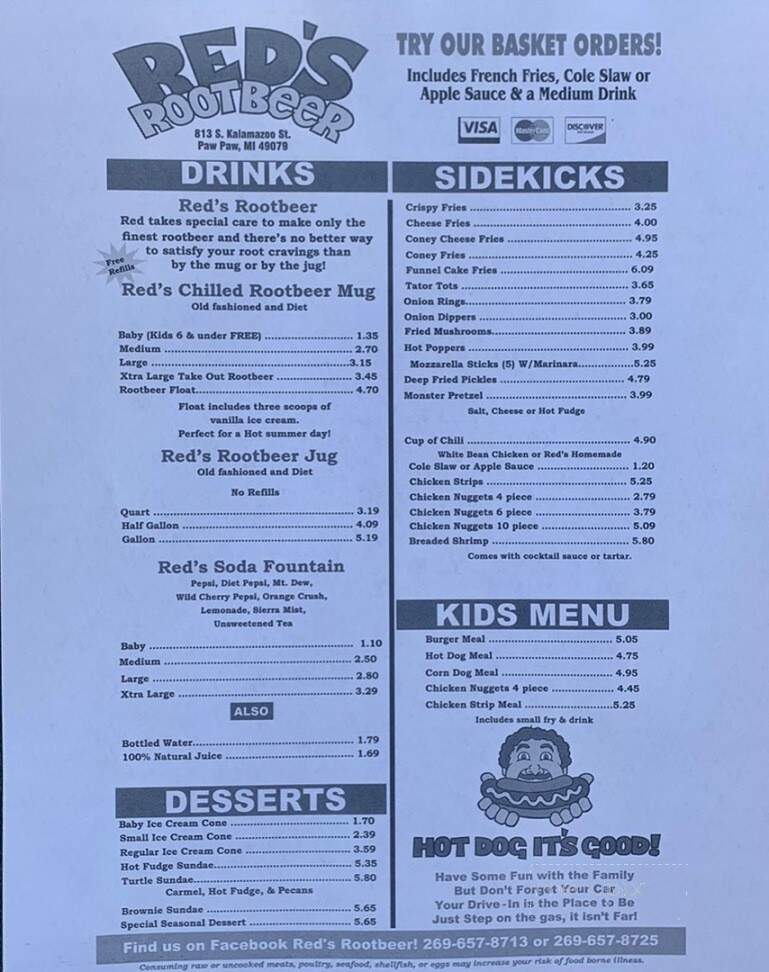 Root Beer Stand - Paw Paw, MI menu_pic