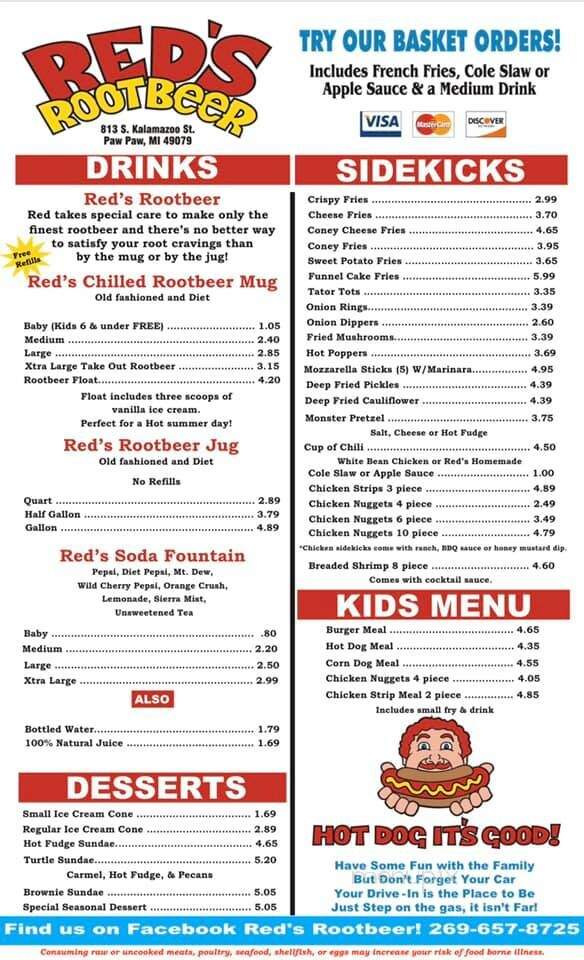 Root Beer Stand - Paw Paw, MI menu_pic