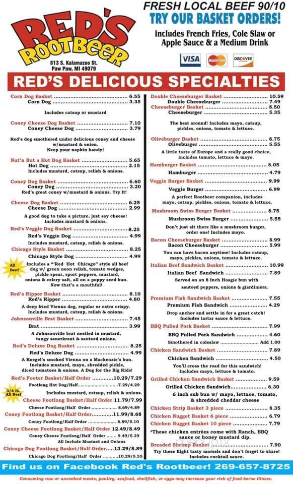 Root Beer Stand - Paw Paw, MI menu_pic