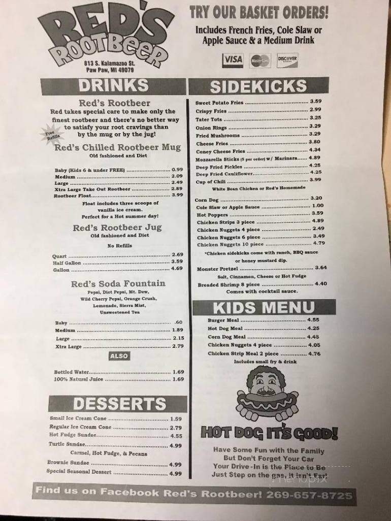 Root Beer Stand - Paw Paw, MI menu_pic