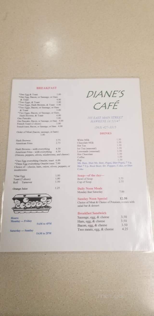 Diane's Cafe - Hawkeye, IA