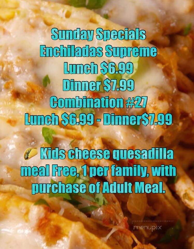 Guadalajara Mexican Restaurant - Danville, KY menu_pic