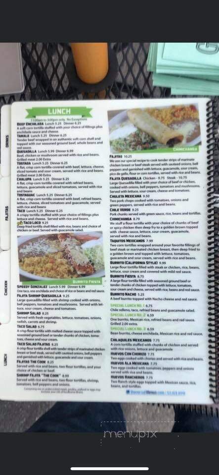 Guadalajara Mexican Restaurant - Danville, KY menu_pic